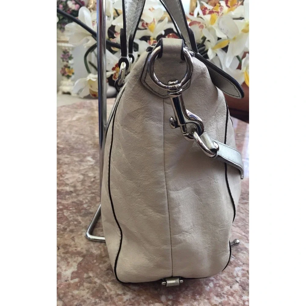 COACH‎ ASHLEY IVORY/CREAM LEATHER CONVERTIBLE TRAVEL SATCHEL TOTE BAG F19247